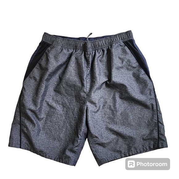 Mens Speedo swim trunks size large Knee Length Gray Blue - Picture 1 of 8